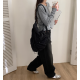 春季預訂｜黑色牛仔WASHING WIDE PANTS