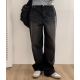 春季預訂｜黑色牛仔WASHING WIDE PANTS