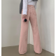 春季預訂|顏料水洗高腰半寬直筒褲(10色 S-XL) 春季預訂|顏料水洗高腰半寬直筒褲(10色 S-XL)