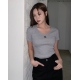 預訂｜MUAHMUAH Stitch U-Neck Half T-Shirt (4 COLOR)