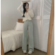 春季預訂|顏料水洗高腰半寬直筒褲(10色 S-XL) 春季預訂|顏料水洗高腰半寬直筒褲(10色 S-XL)