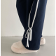 秋冬預訂｜綁帶絲帶線條有絨棉褲