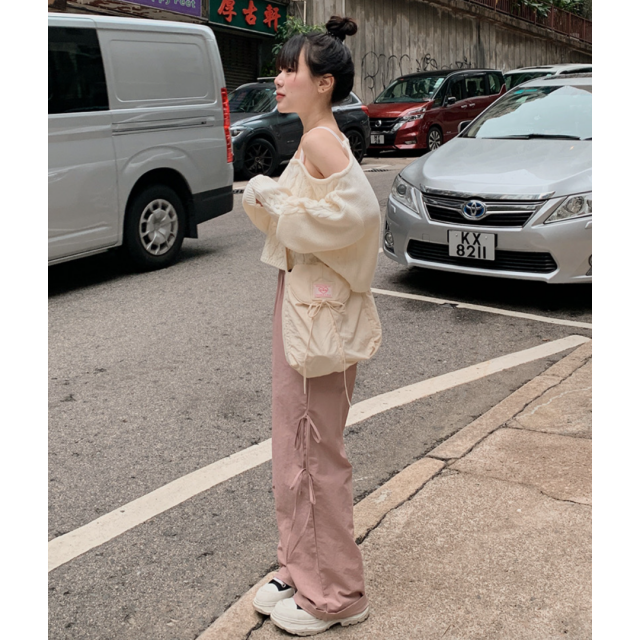 春季預訂｜尼龍綁帶鬆緊腰寬褲