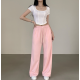 2月回饋優惠❤️現貨｜17色!!! 索繩兩穿高腰棉寬褲 (SHORT / LONG)