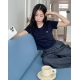 預訂｜MUAHMUAH Stitch Logo Crop Half T-Shirt (5 COLOR)