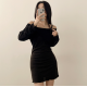 春季預訂｜約會造型透視短上衣開襟衫+修身迷你背心連身裙SET（4色）