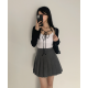 春季現貨｜可愛修身羅紋針織綁帶罩衫