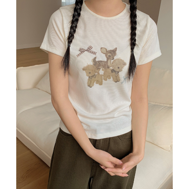 春季現貨|DEER SHEEP 羅紋短袖T恤 春季現貨|DEER SHEEP 羅紋短袖T恤