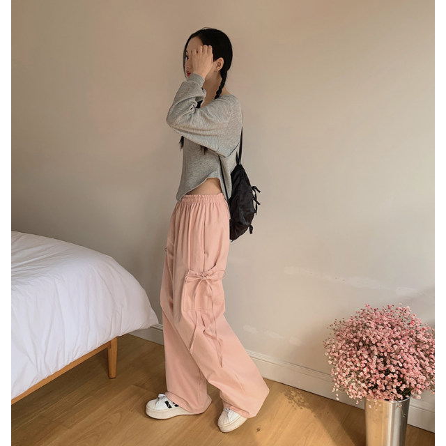 春季預訂｜絲帶CARGO工裝寬褲