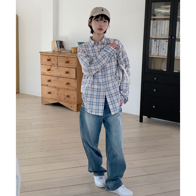 春季預訂|寬鬆格紋襯衫 春季預訂|寬鬆格紋襯衫
