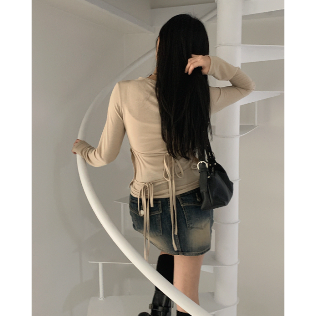 春季預訂｜復古水洗牛仔鈕扣迷你裙