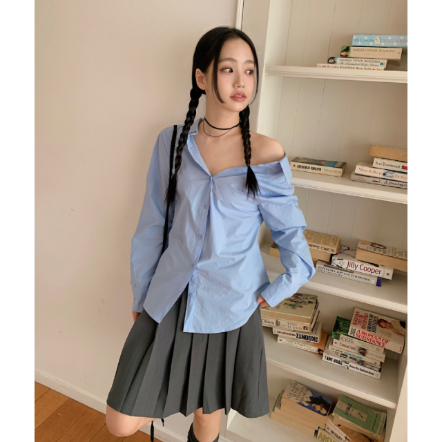 春季預訂|露肩線條襯衫 春季預訂|露肩線條襯衫