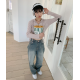 春季預訂｜復古裂紋水洗寬牛仔褲