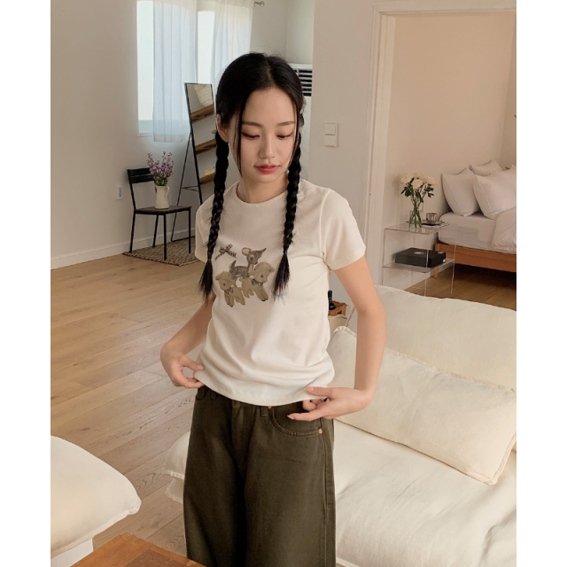 春季現貨|DEER SHEEP 羅紋短袖T恤 春季現貨|DEER SHEEP 羅紋短袖T恤