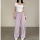2月回饋優惠❤️現貨｜17色!!! 索繩兩穿高腰棉寬褲 (SHORT / LONG)