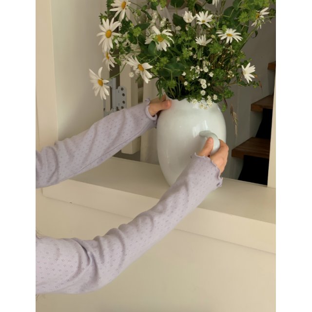 春季預訂|芭蕾修身DIA木耳邊縷空長袖T 恤 春季預訂|芭蕾修身DIA木耳邊縷空長袖T 恤