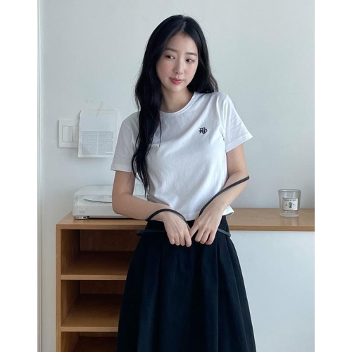 預訂｜MUAHMUAH Stitch Logo Crop Half T-Shirt (5 COLOR)