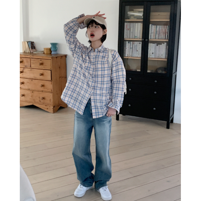 春季預訂|寬鬆格紋襯衫 春季預訂|寬鬆格紋襯衫
