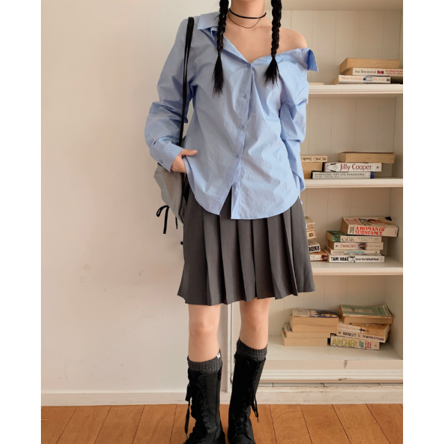 春季預訂|露肩線條襯衫 春季預訂|露肩線條襯衫