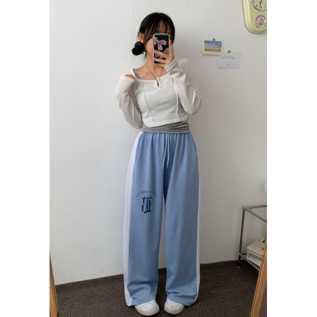 春季預訂｜哥德式印花拼色棉寬褲