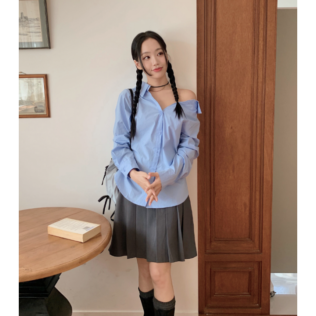 春季預訂|露肩線條襯衫 春季預訂|露肩線條襯衫