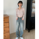 春季預訂｜復古裂紋水洗寬牛仔褲