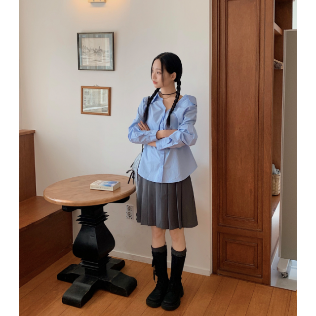 春季預訂|露肩線條襯衫 春季預訂|露肩線條襯衫