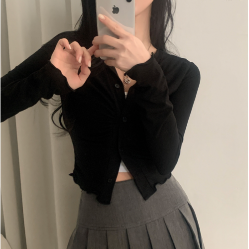 春季預訂｜抽褶軟紐扣長袖上衣