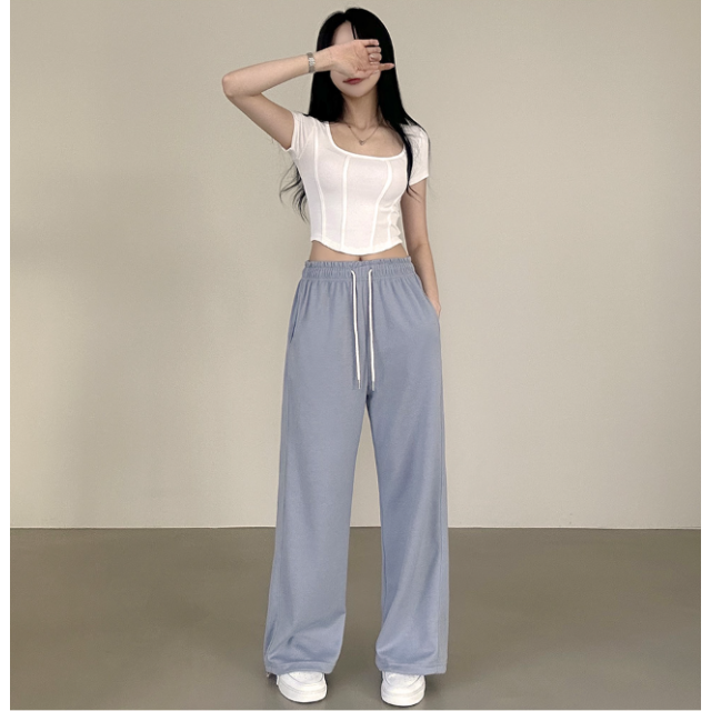 2月回饋優惠❤️現貨｜17色!!! 索繩兩穿高腰棉寬褲 (SHORT / LONG)