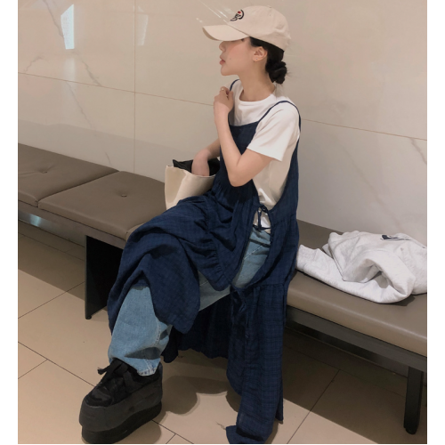 春季預訂｜側邊絲帶分層背心連身裙