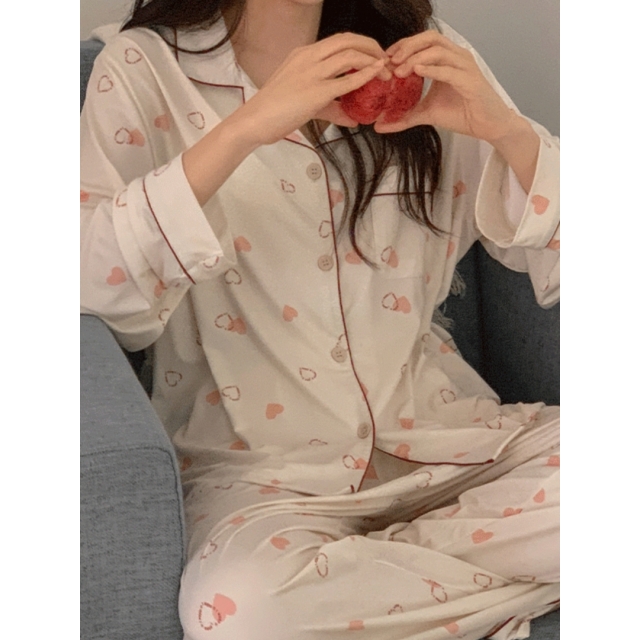 24S/S 預訂｜JUUNEEDU Heart Signal Lettering Pajamas Set (2 COLOR)