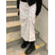 春季預訂｜尼龍抽褶細繩前開叉長裙