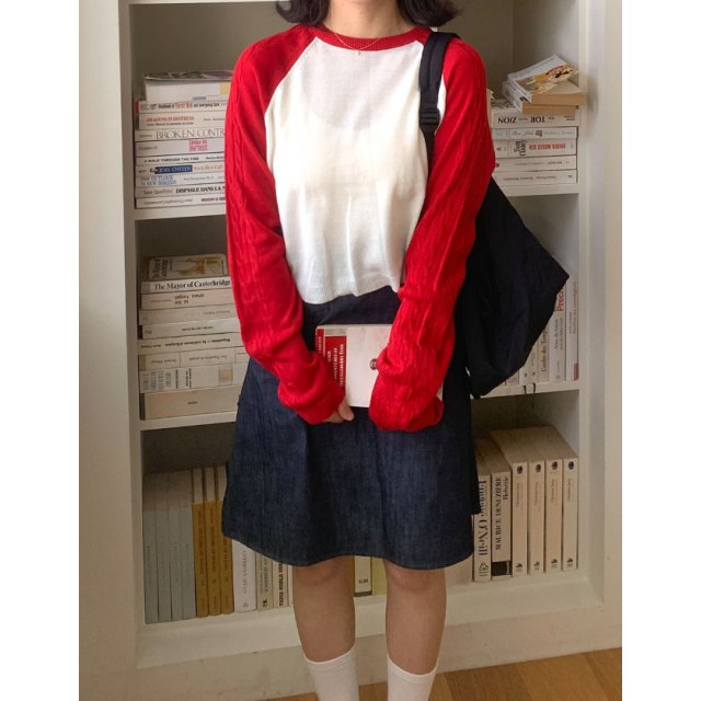 春季預訂｜Twist寬鬆拼色春夏針織上衣