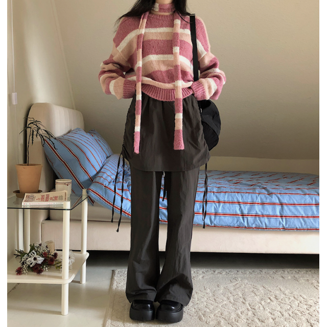 春季預訂｜繫帶尼龍抽褶裙疊層褲