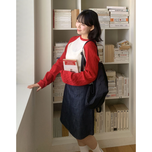 春季預訂｜Twist寬鬆拼色春夏針織上衣