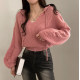 春季預訂｜扭紋CROP長袖針織HOODIE