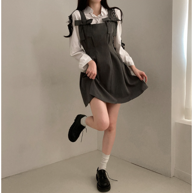 春季預訂｜Ribbon細褶喇叭背心連身裙