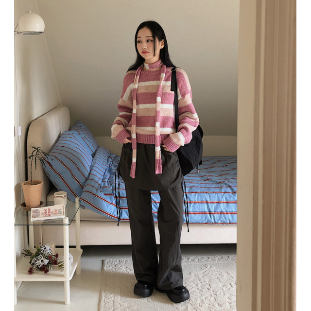 春季預訂｜繫帶尼龍抽褶裙疊層褲