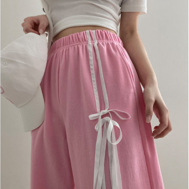 春季預訂｜雙絲帶彩線寬褲