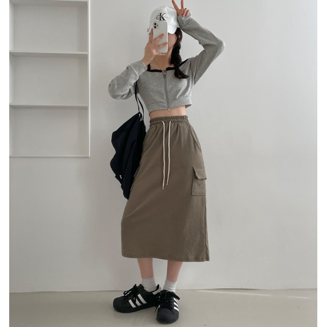 春季預訂｜口袋工裝綁帶長裙