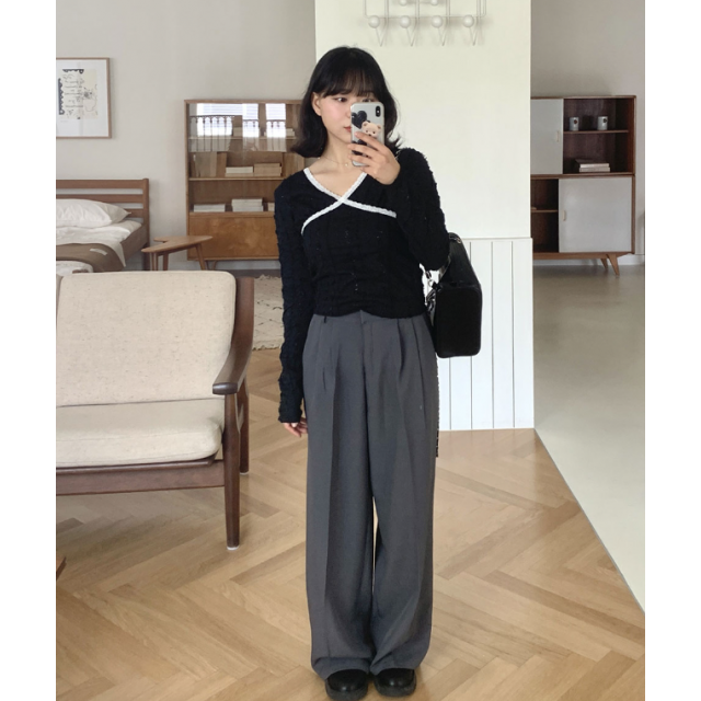 春季預訂｜皺皺花花LACE邊長袖上衣