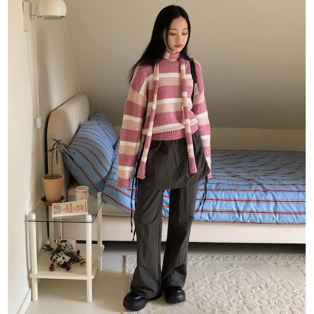 春季預訂｜繫帶尼龍抽褶裙疊層褲