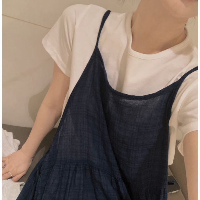 春季預訂｜側邊絲帶分層背心連身裙