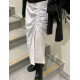 春季預訂｜尼龍抽褶細繩前開叉長裙