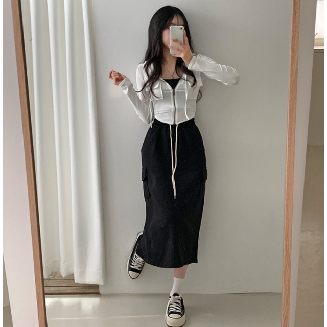 春季預訂｜口袋工裝綁帶長裙