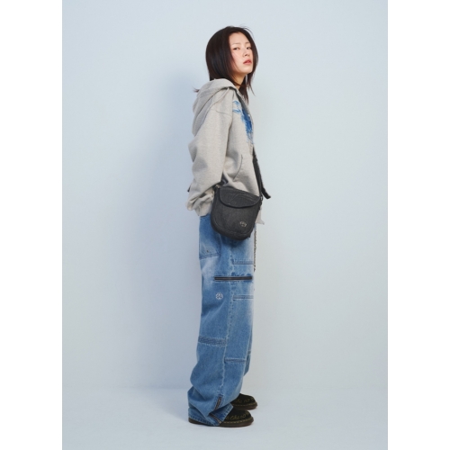 24S/S 預訂｜MAHAGRID DENIM CROSS BAG [BLACK]