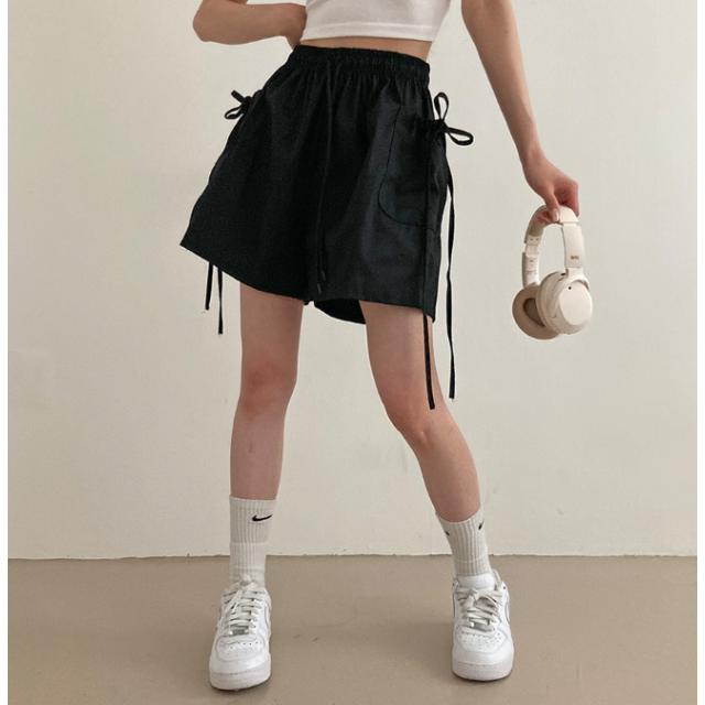 春季預訂｜棉質芭蕾舞核心側絲帶工裝短褲