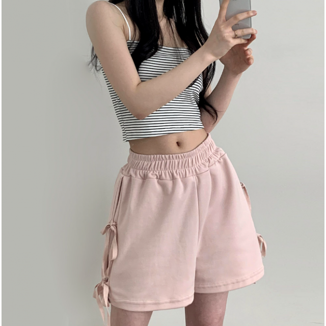 4月回饋優惠❤️預訂｜綁帶蝴蝶結褶邊寬短褲（10色）