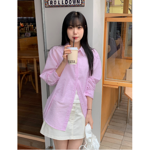 春季預訂｜泡泡紗條紋寬鬆襯衫
