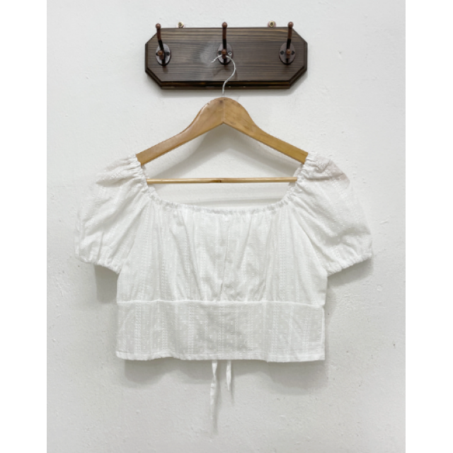 春季預訂|STITCH緞帶泡泡短上衣 春季預訂|STITCH緞帶泡泡短上衣